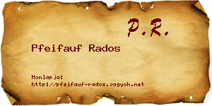 Pfeifauf Rados névjegykártya